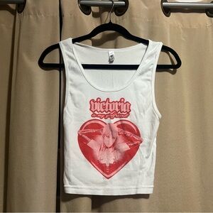 Official Måneskin “Victoria is My Girlfriend” White Graphic Tank Top